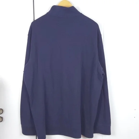 Polo Ralph Lauren Navy Blue Q-Zip Estate Rib Luxe Neutral Sweater Preppy Sz.XL